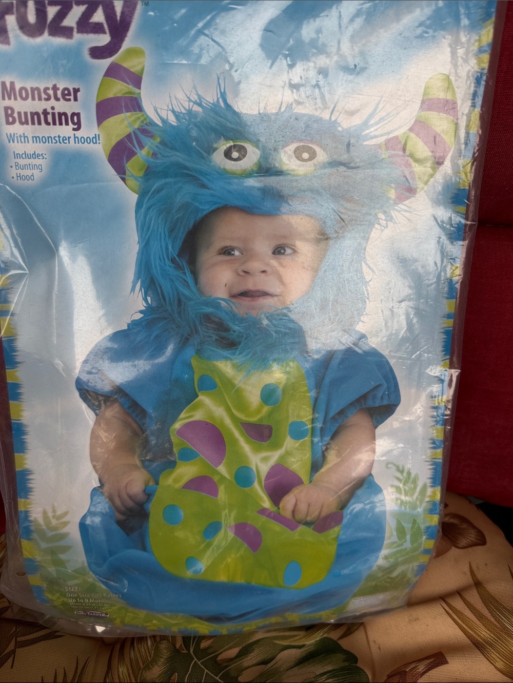 Blue Fuzzy Monster Bunting Costume with Hood - Kids Halloween
